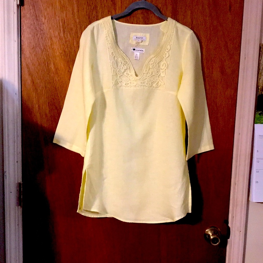 MALVIN  “I Love Linen” Long Sleeve V-Neck Tunic